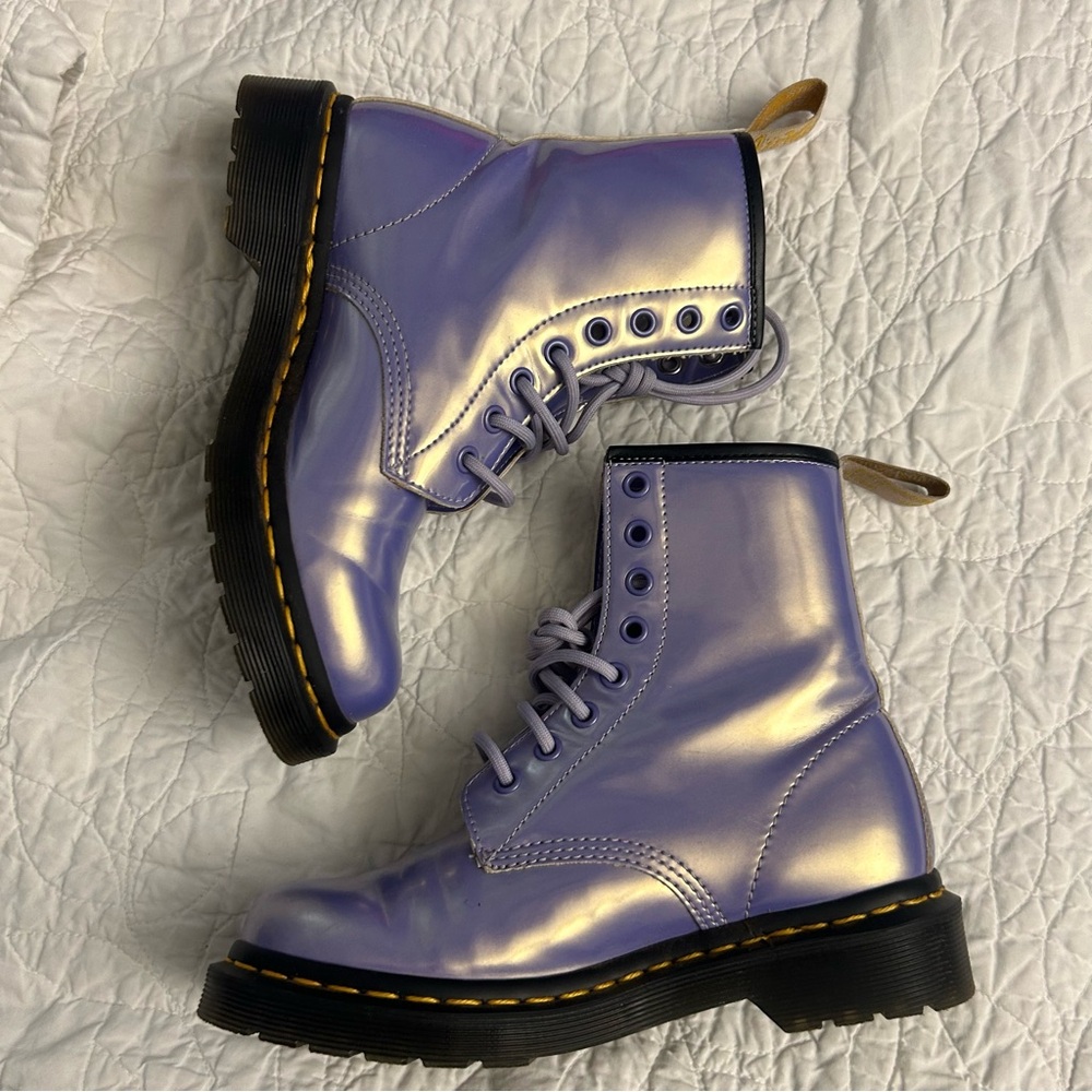Dr. Martens 1460 Vegan Boot in Purple Heather Opaline - Picture 2 of 12
